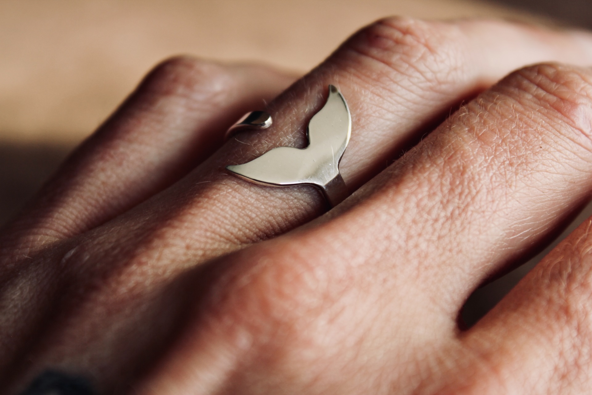 Whale Tail Ring - Sterling Silver - Image 2